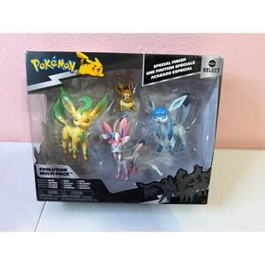 Pokemon Evolution Multi-Pack Jazwares Select Eevee Leafeon Glaceon Sylveon